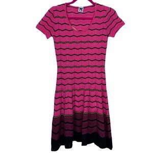 M by Missoni Pink Knit Chevron Dress